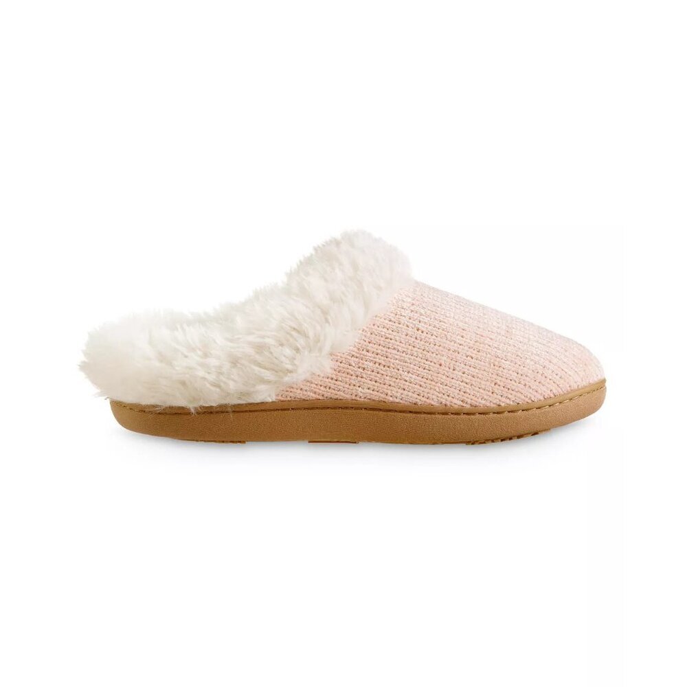 Isotoner‎ Womens 7.5/8 Boxed Chenille Charlotte Hoodback Clog Slippers $40 144